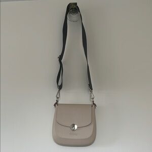 Italian  crossbody O bag with adjustable woven strap